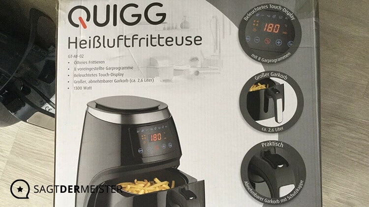 QUIGG Heißluftfritteuse Verpackung