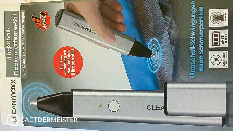 Cleanmaxx Ultraschall-Fleckenentferner-Stift Verpackung